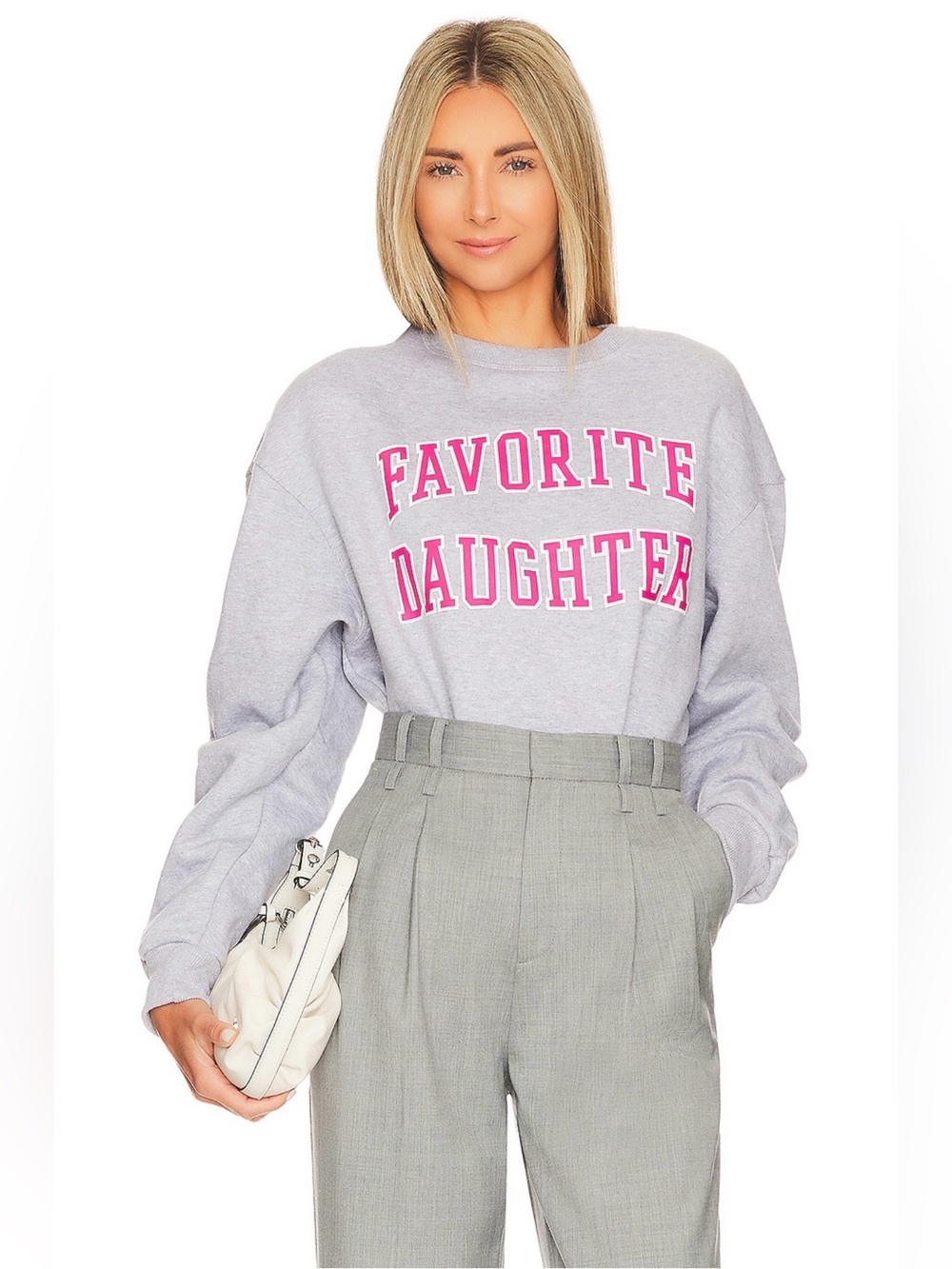 Favorite Daughter “Favorite Daughter” Gray Crewneck Sweatshirt Size S